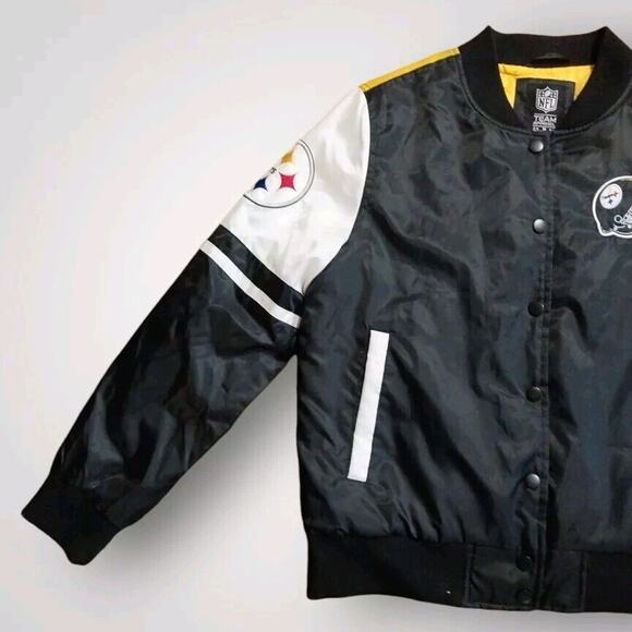 NFL Team Apparel Pittsburgh Steelers Quilted Bomber Jacket Size M - Picture 2 of 8